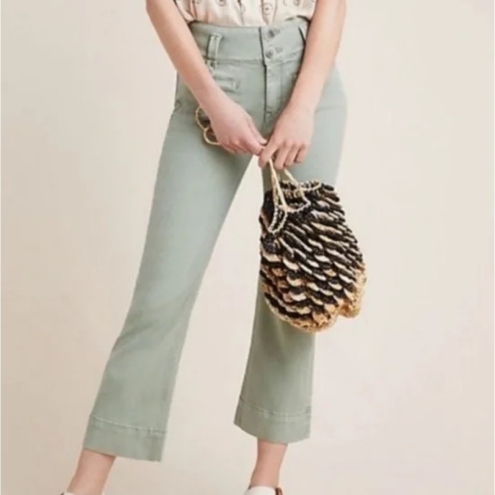 Anthropologie Pilcro High Rise Cropped Flare Jeans